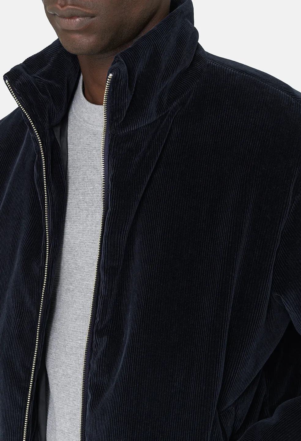 Corduroy Puffer Jacket / Navy