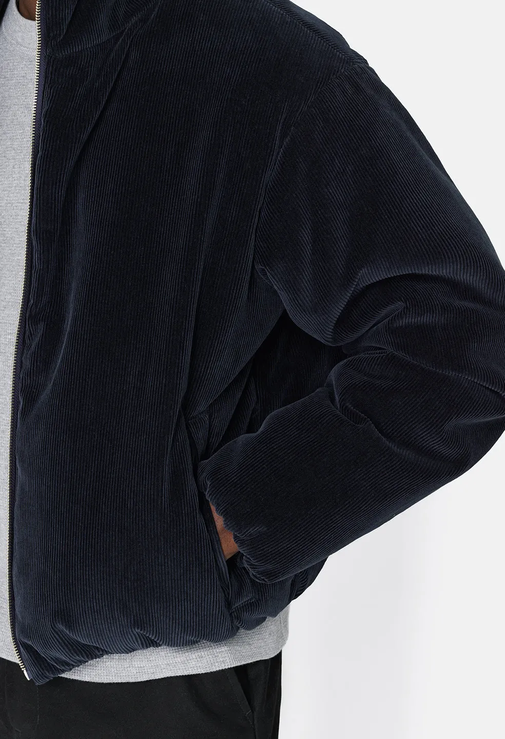 Corduroy Puffer Jacket / Navy