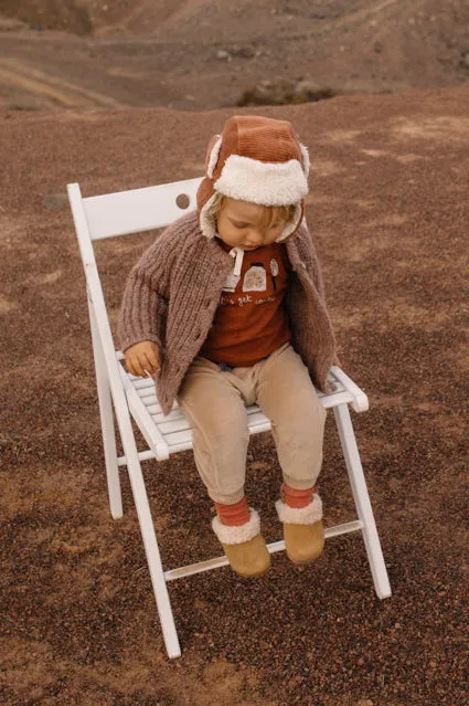 Corduroy Sherpa Lined Trapper Hat