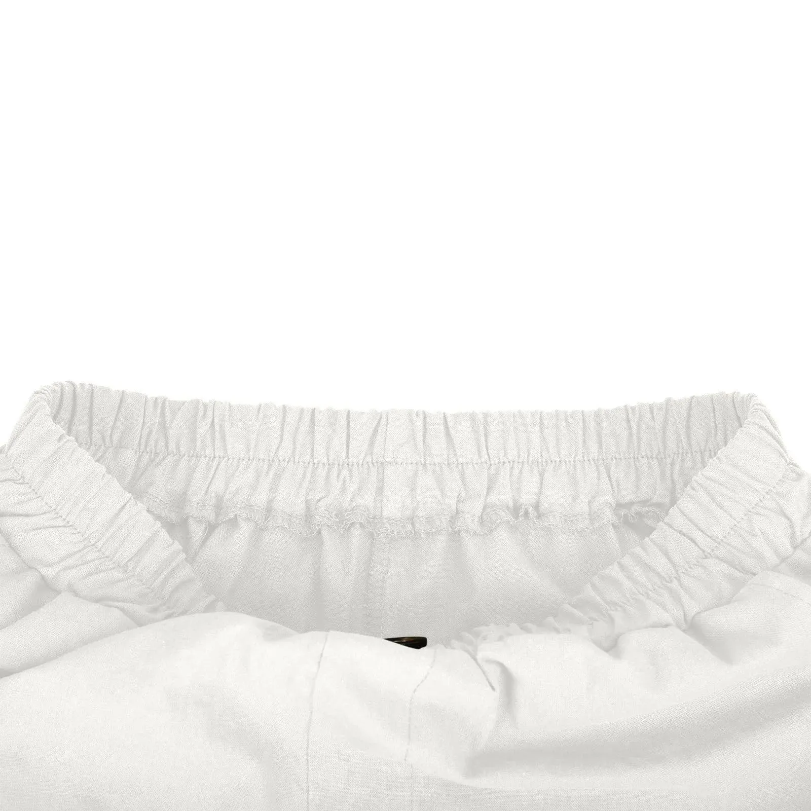 Cotton Linen Shorts Women Summer New Solid Vintage Elastic Waist Wide Leg Pants Casual Loose Five Point Shorts Women Clothing