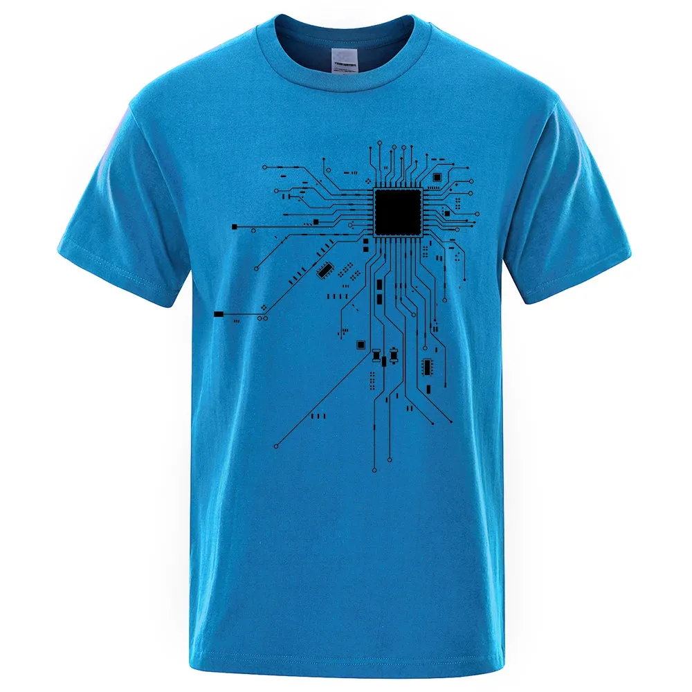 CPU Circuit Diagram Men's Summer Cotton T-shirt