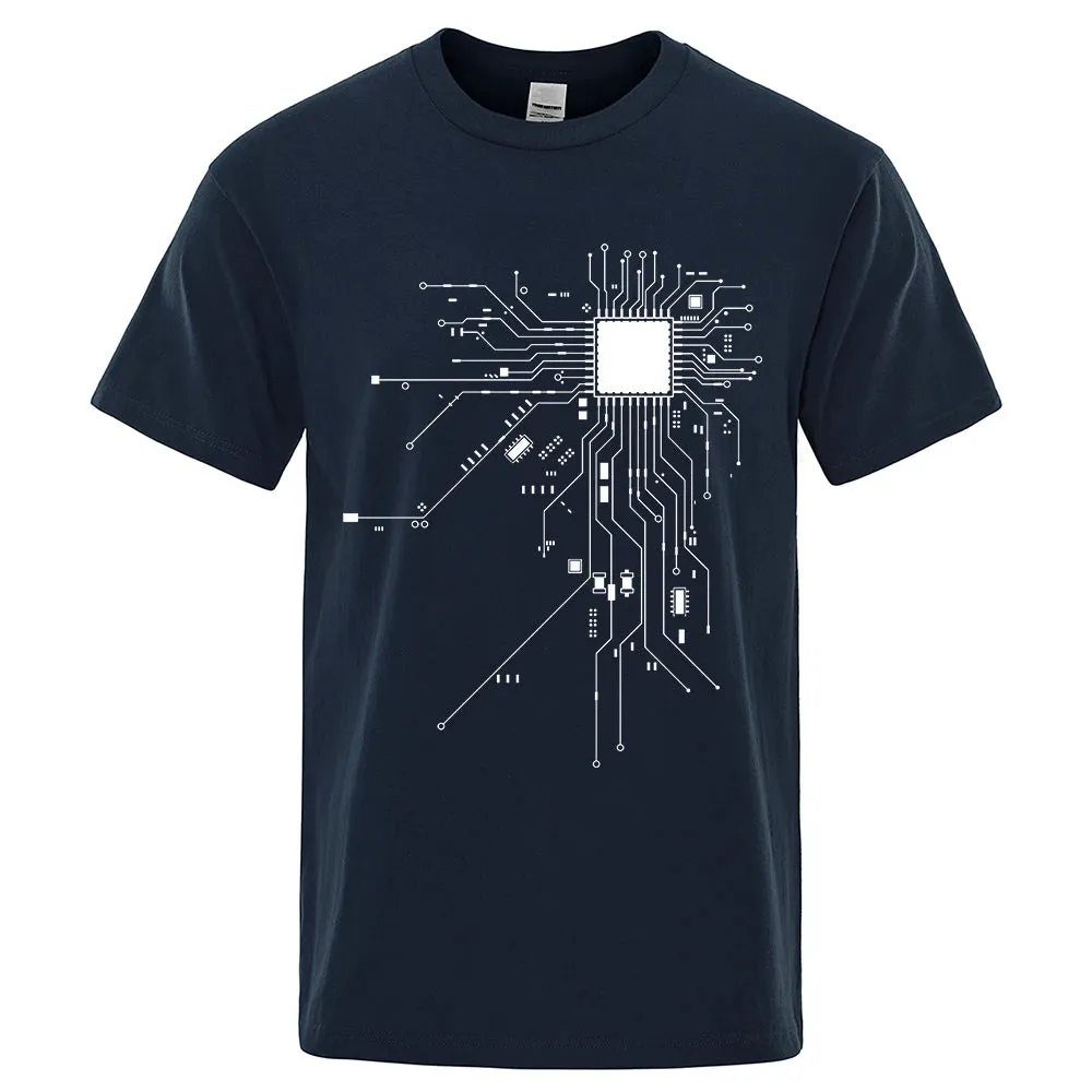 CPU Circuit Diagram Men's Summer Cotton T-shirt
