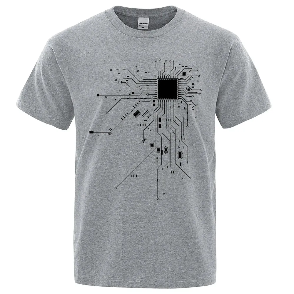 CPU Circuit Diagram Men's Summer Cotton T-shirt