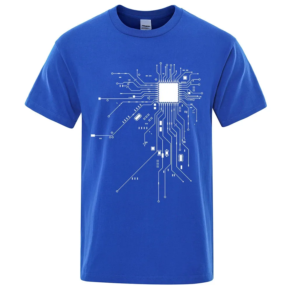 CPU Circuit Diagram Men's Summer Cotton T-shirt