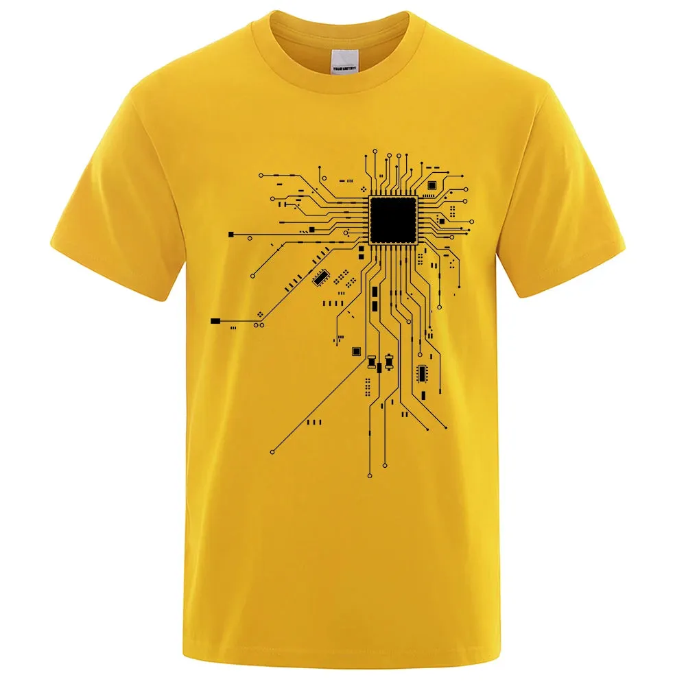 CPU Circuit Diagram Men's Summer Cotton T-shirt
