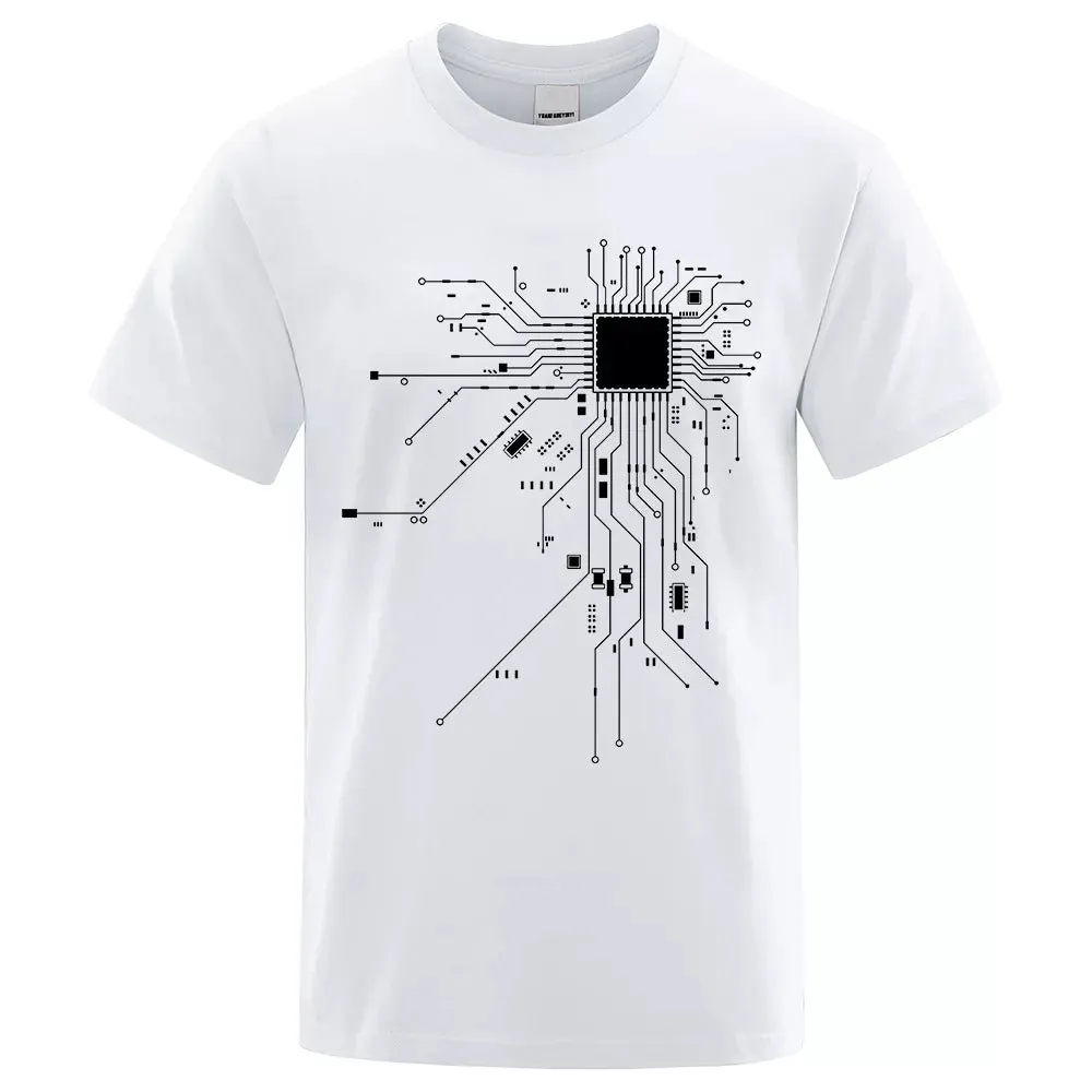 CPU Circuit Diagram Men's Summer Cotton T-shirt
