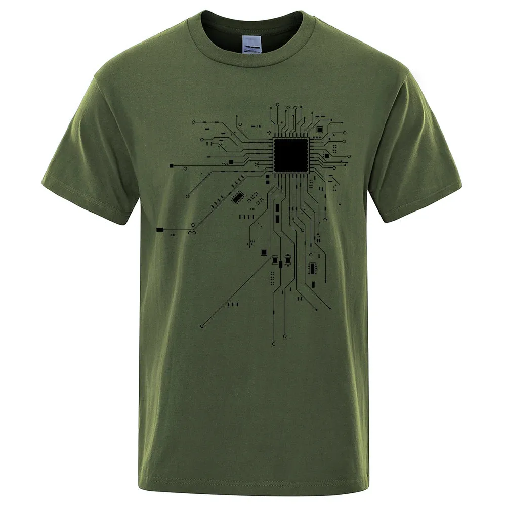 CPU Circuit Diagram Men's Summer Cotton T-shirt
