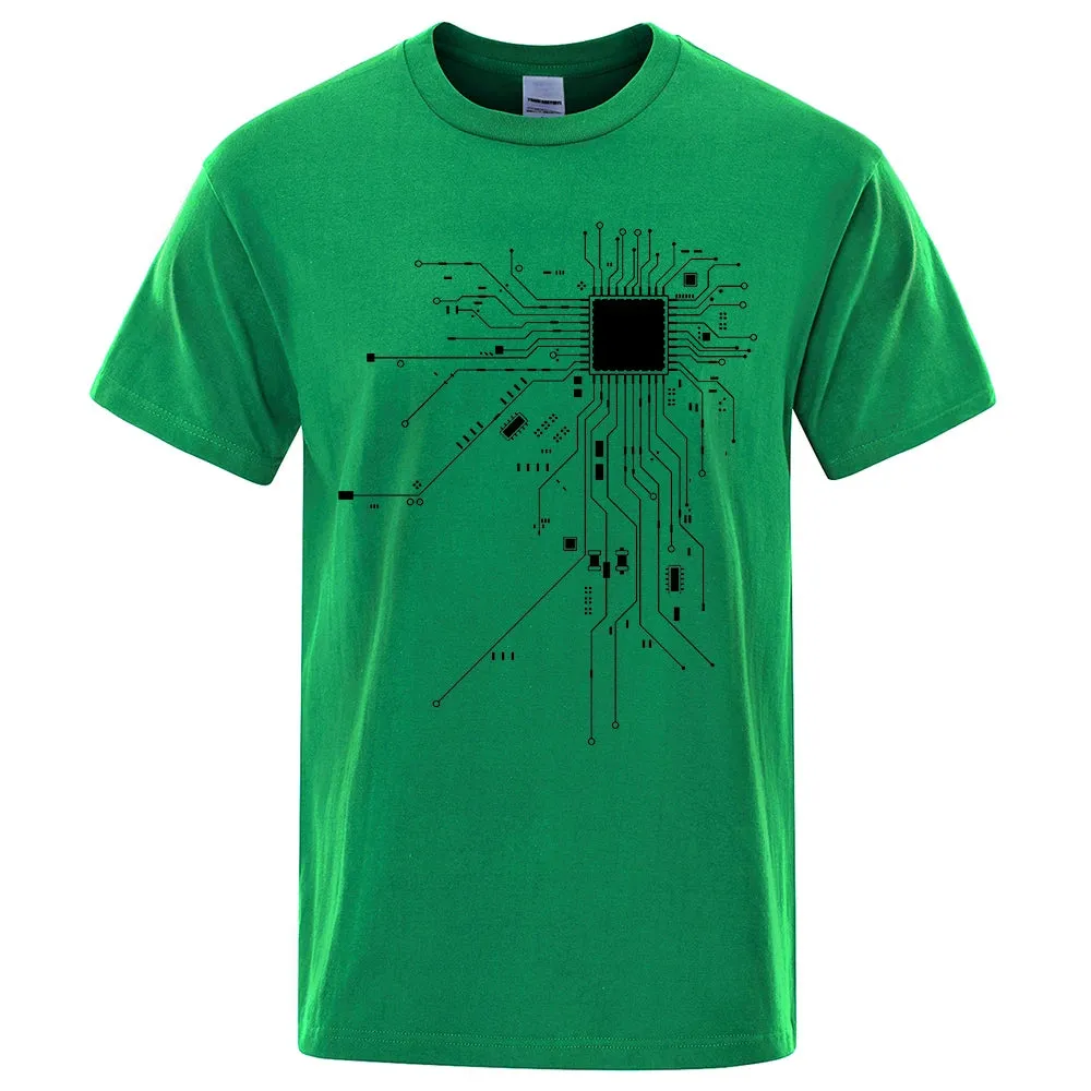 CPU Circuit Diagram Men's Summer Cotton T-shirt
