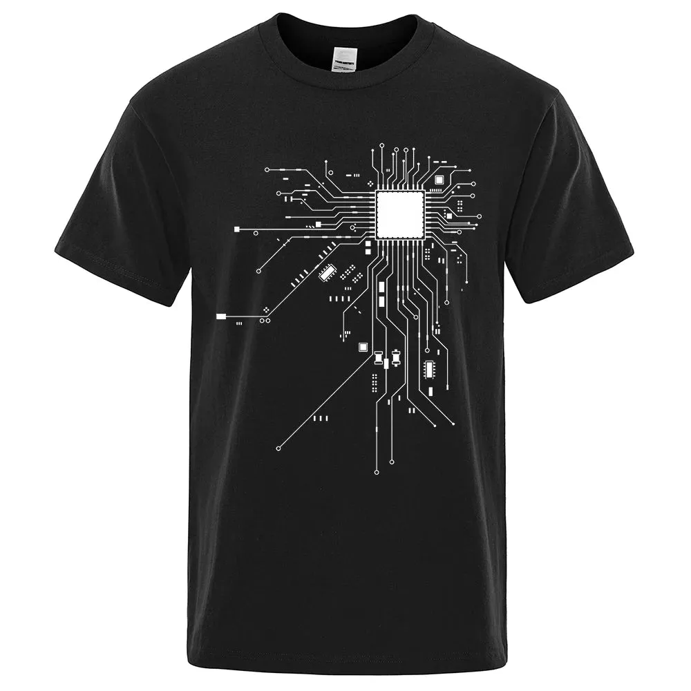 CPU Circuit Diagram Men's Summer Cotton T-shirt