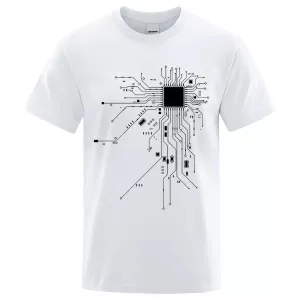 CPU Circuit Diagram Men's Summer Cotton T-shirt