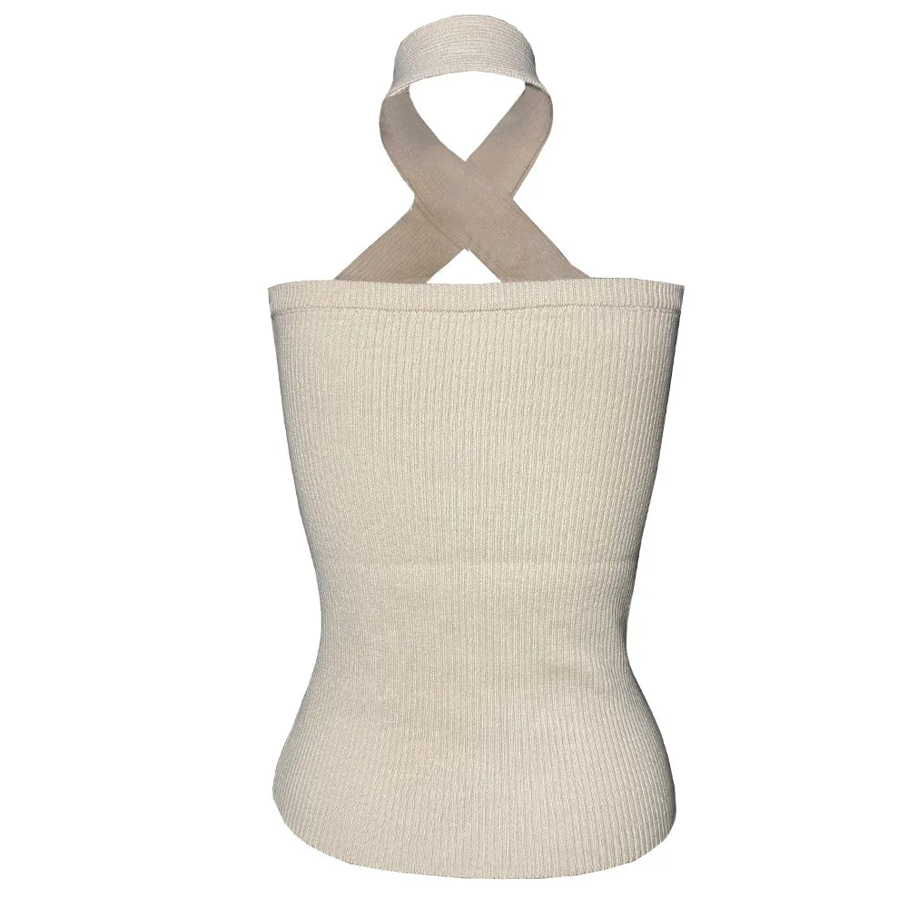 Cross Strapless Halter Camis Tops Sweaters