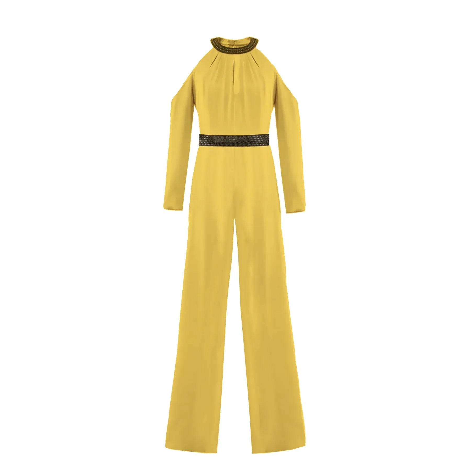 Crystal Neckline Jumpsuit