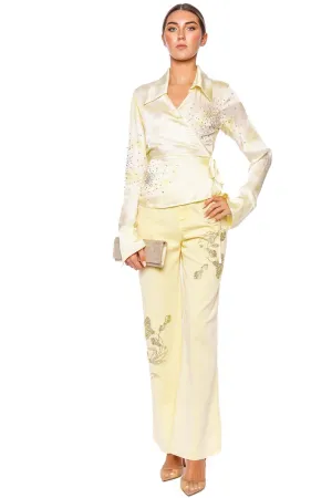 Crystal Tie Dye Long Sleeve Wrap Blouse