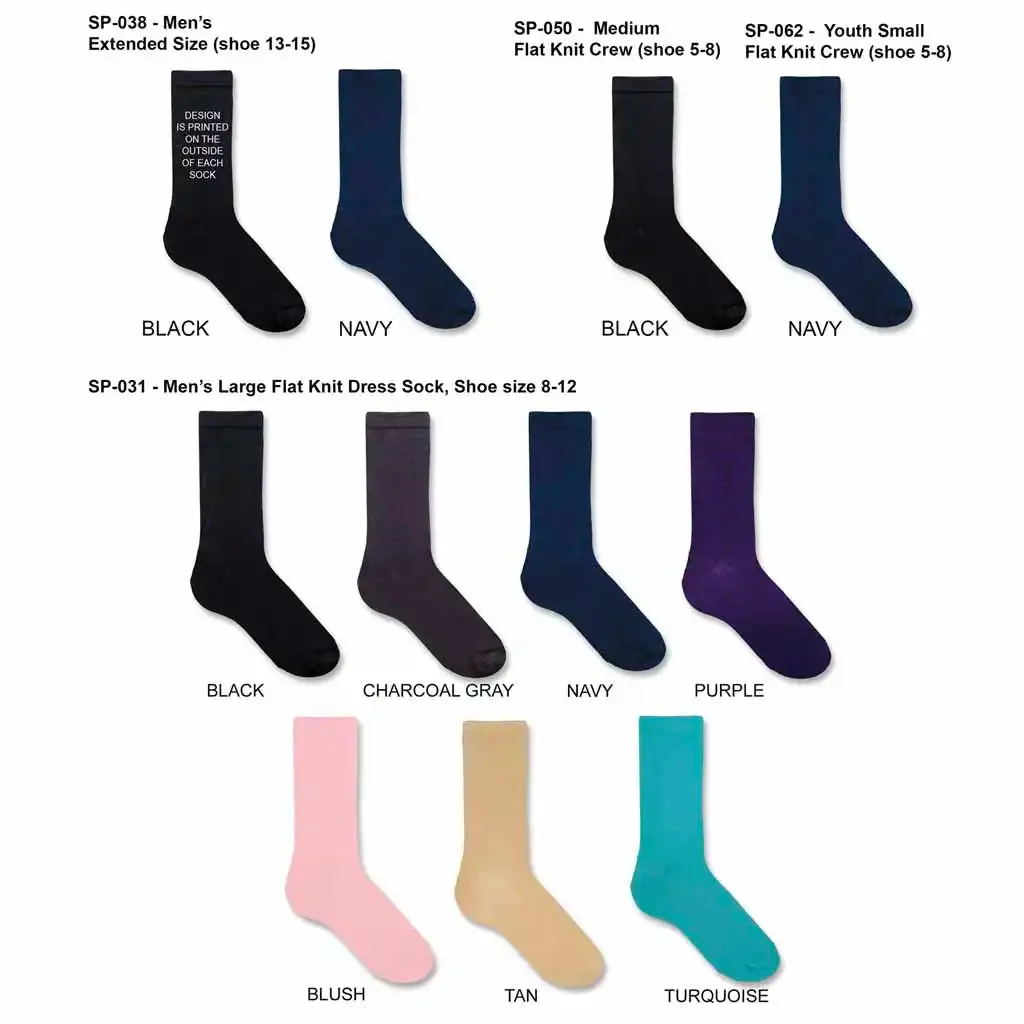 Custom Printed Valentine's and Wedding Socks - Couple's Initials In a Heart