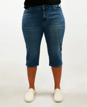 D Jeans Plus Muffin Eliminator Denim Capri