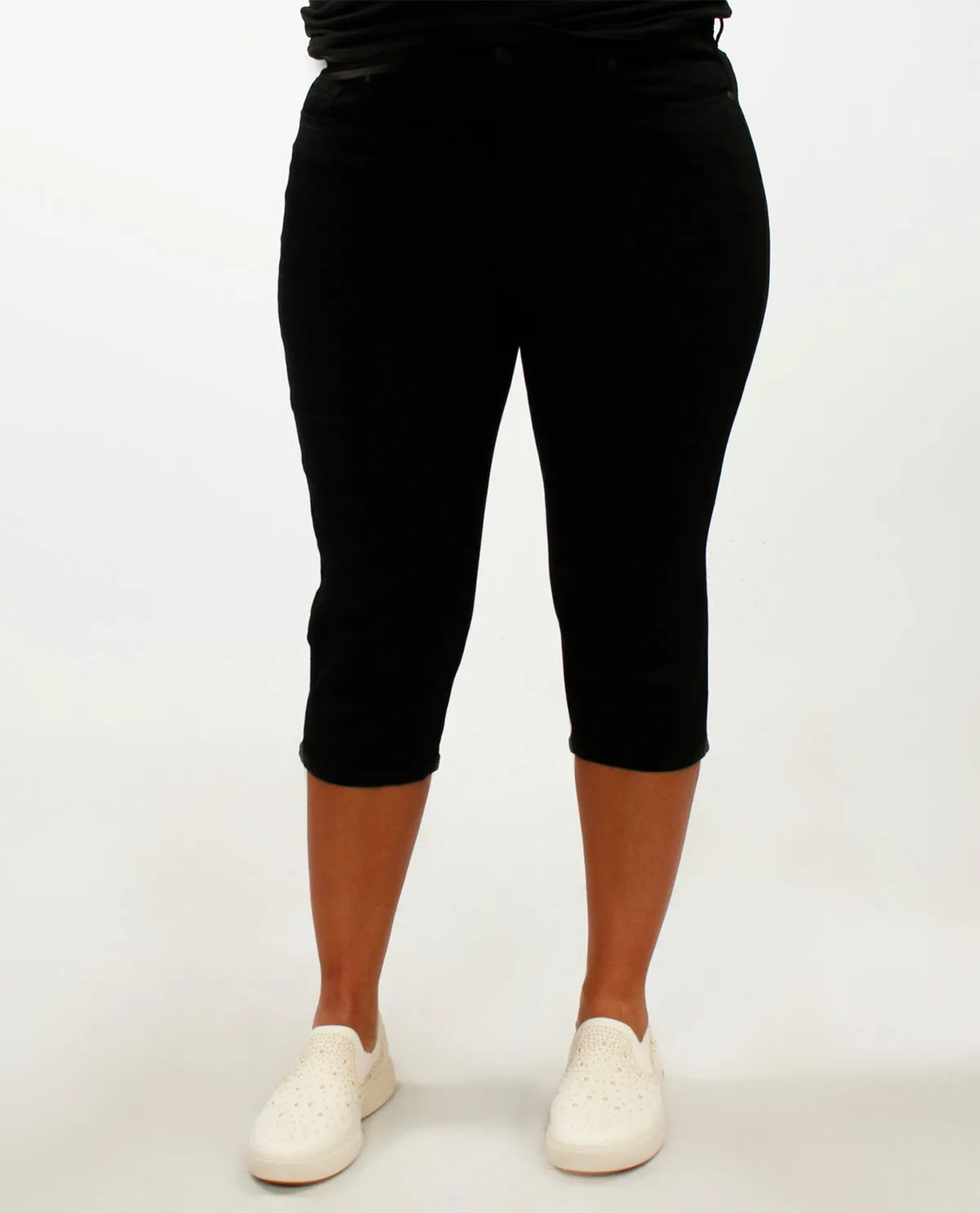 D Jeans Plus Muffin Eliminator Denim Capri