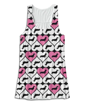 Dachshund Hearts Racerback Tank Top