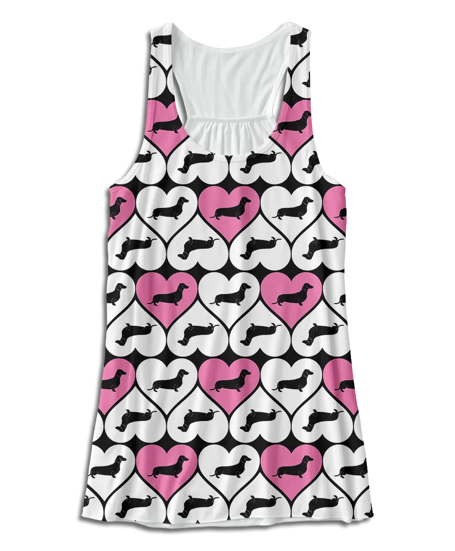Dachshund Hearts Racerback Tank Top