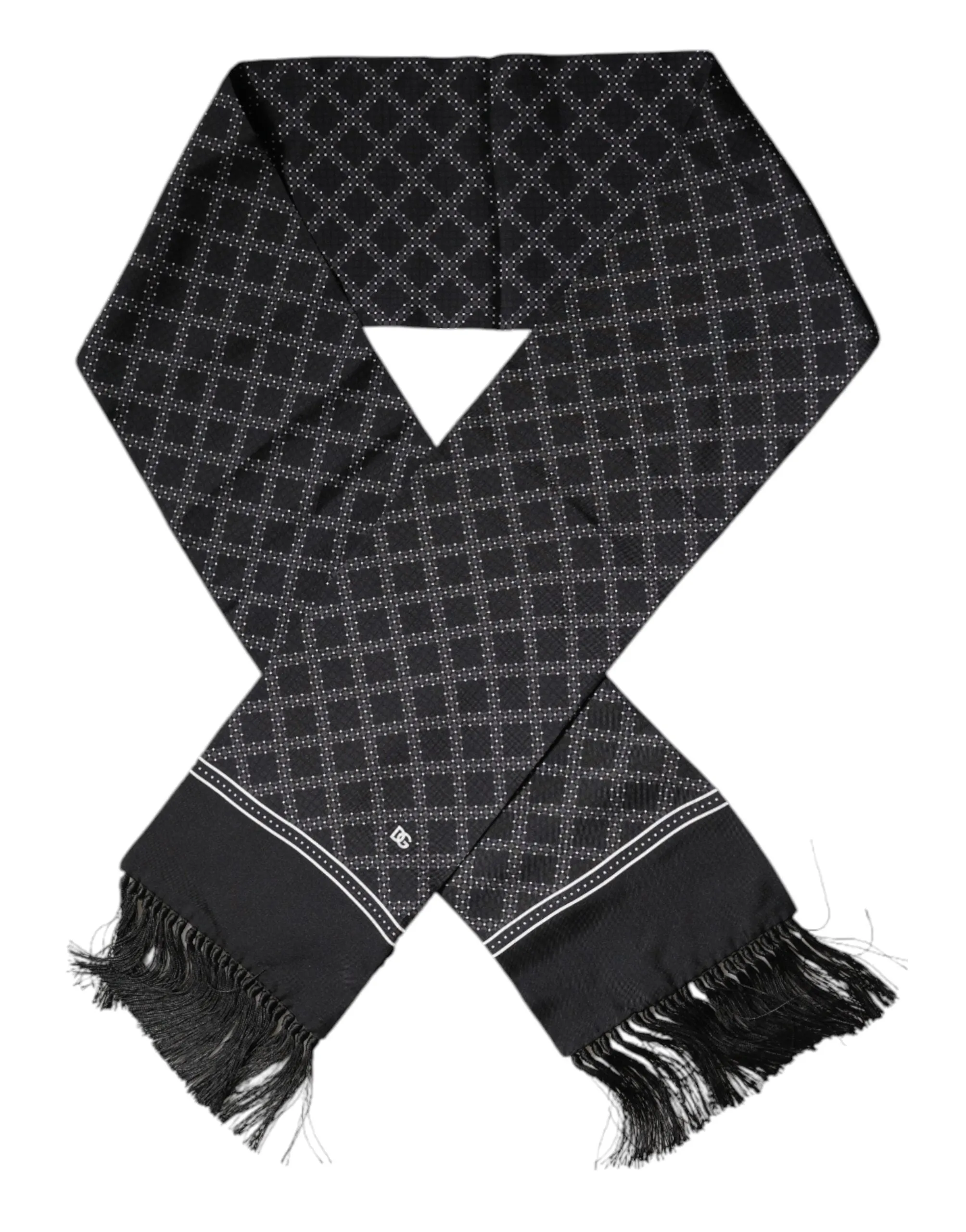 Dark Gray Fantasy Fringes Neck Wrap Scarf