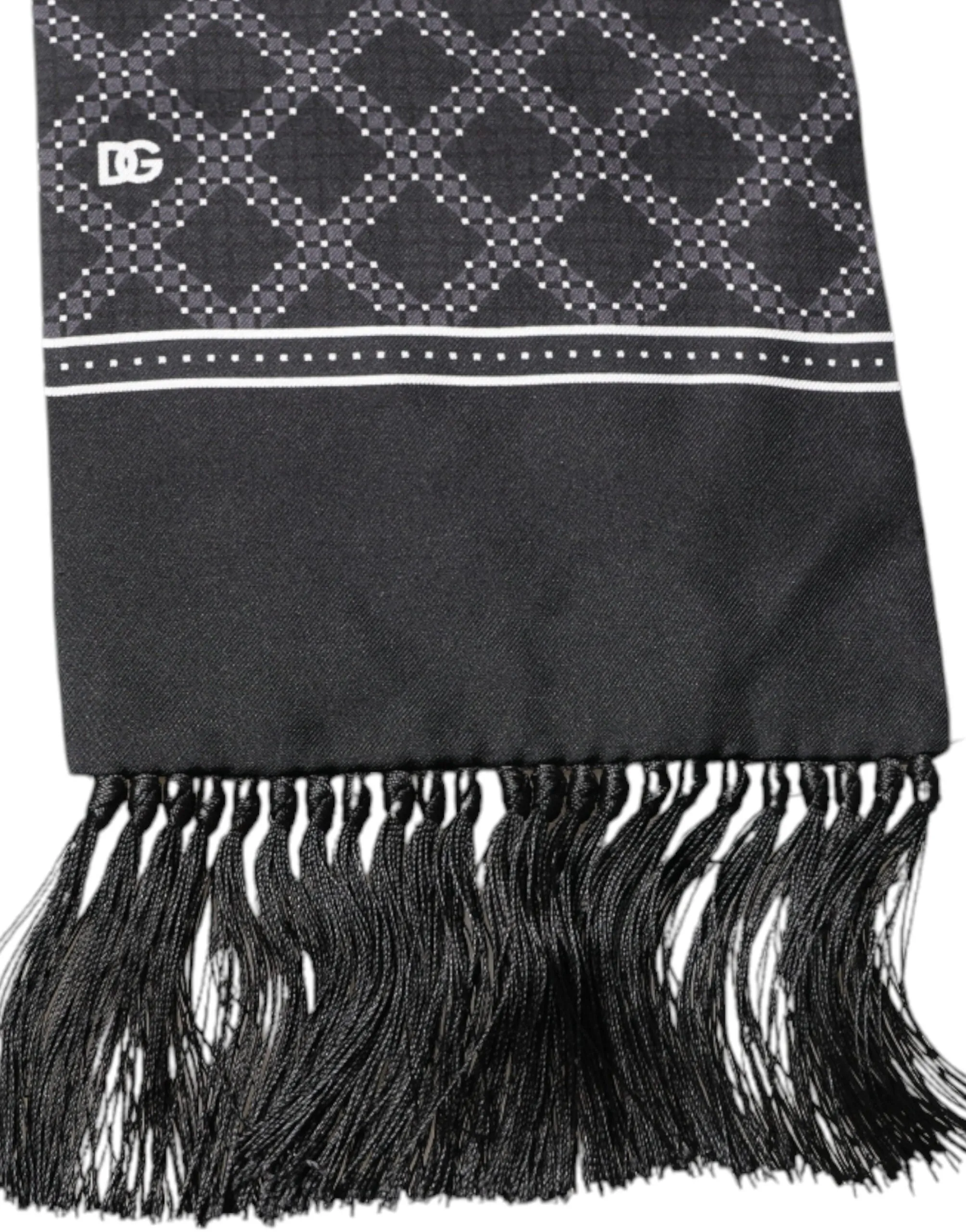 Dark Gray Fantasy Fringes Neck Wrap Scarf