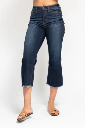 Dark High Waist Cropped Wide Leg Judy Blue Capris 3/7/25 9687