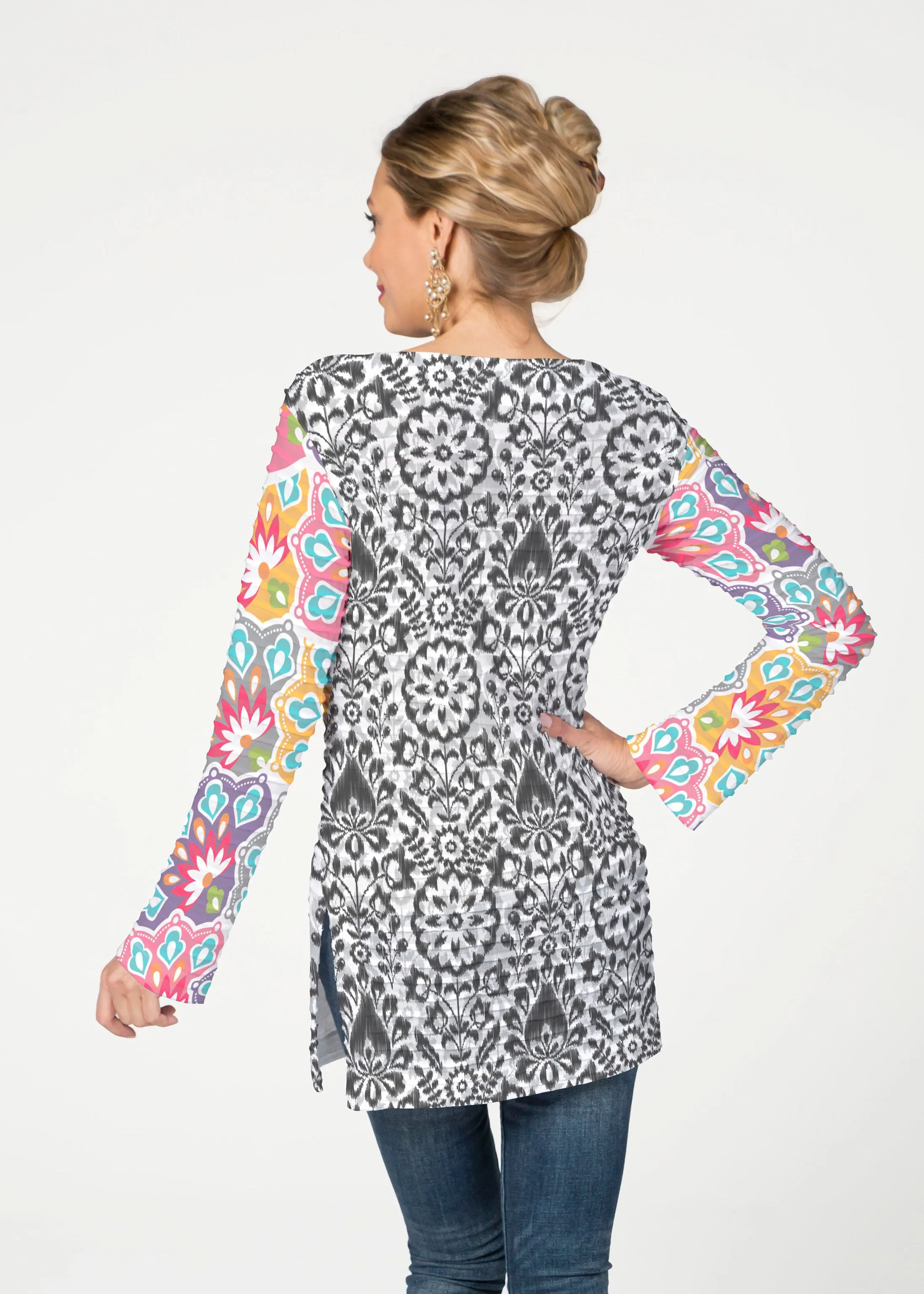 Darling Geo (13382) ~ Banded Boatneck Tunic