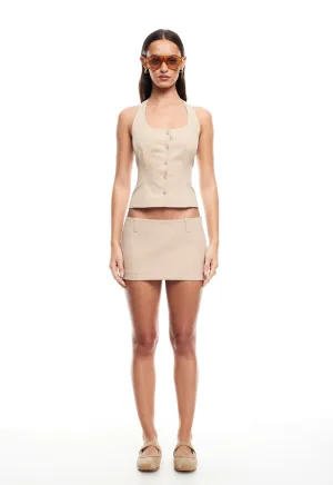 DAYDREAM HALTER TOP - DEEP WHEAT