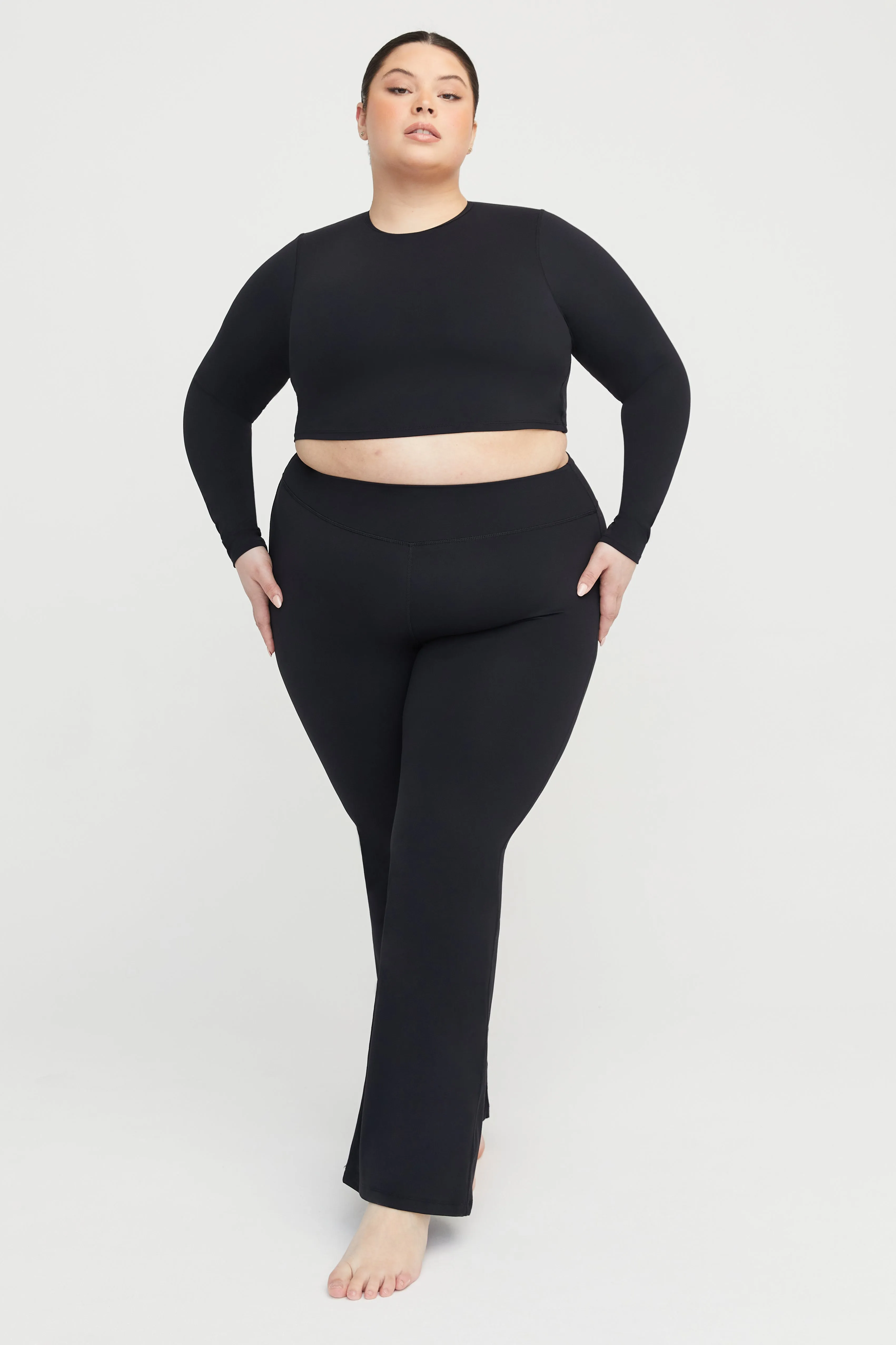 DAYFLEX OPEN BACK LONG SLEEVE TOP - SHADOW BLACK