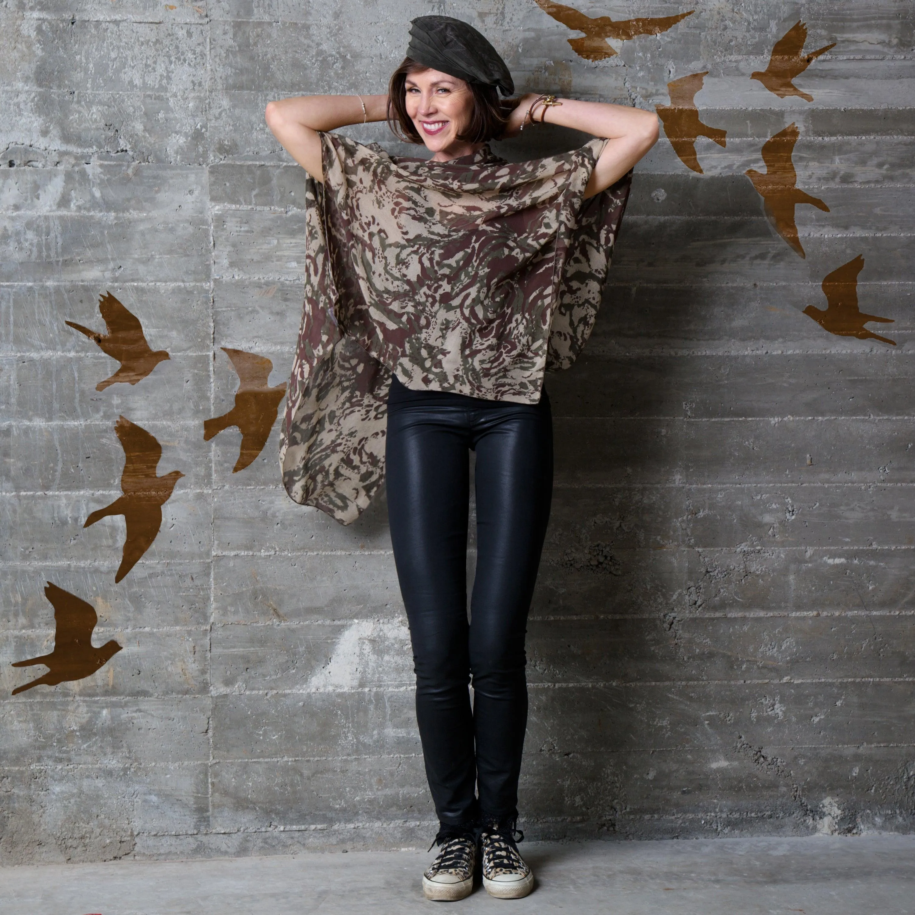 Desert Camo Silk Chiffon Scarf Wrap