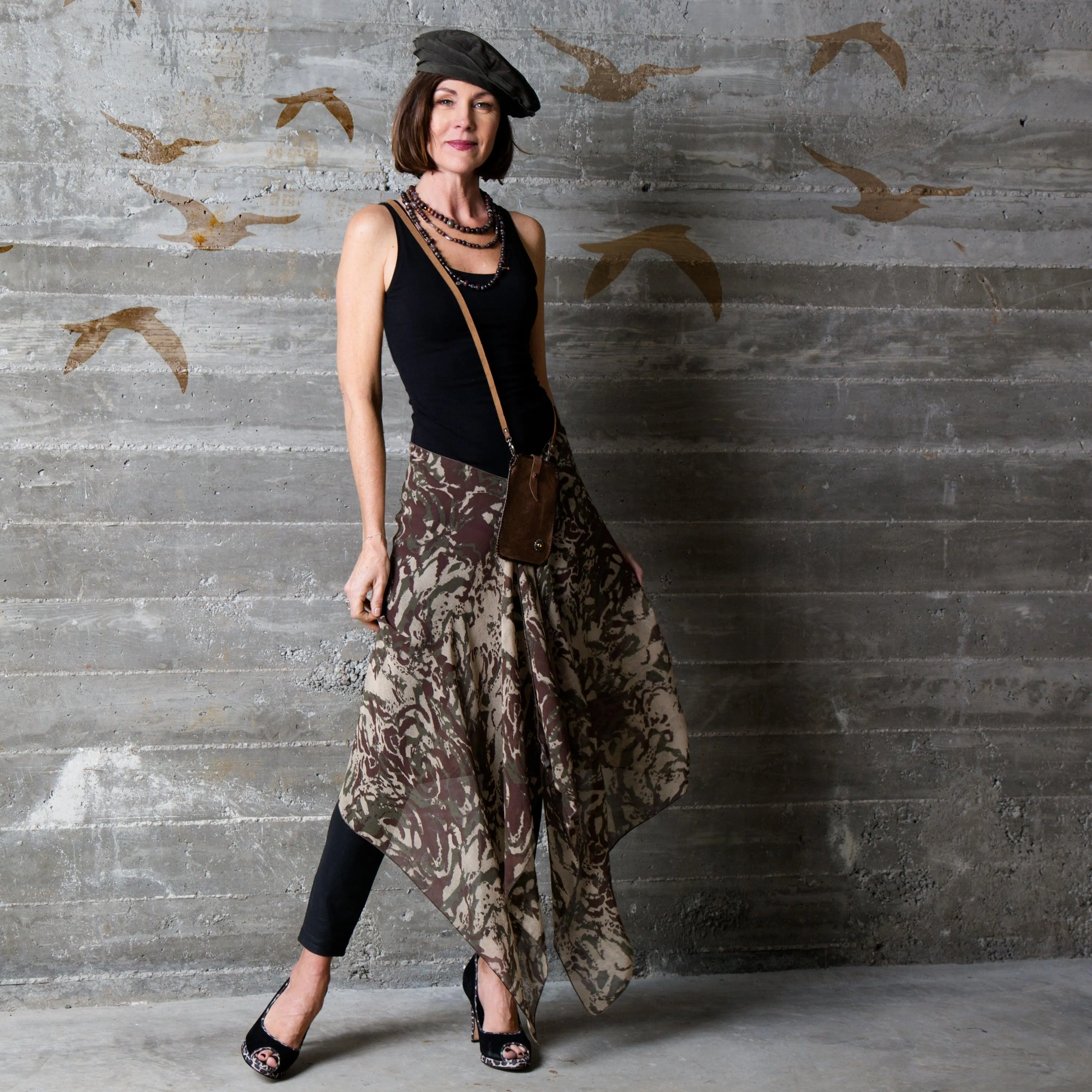 Desert Camo Silk Chiffon Scarf Wrap