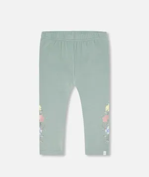 Deux Par Deux Organic Jersey Capri Legging Sage Green