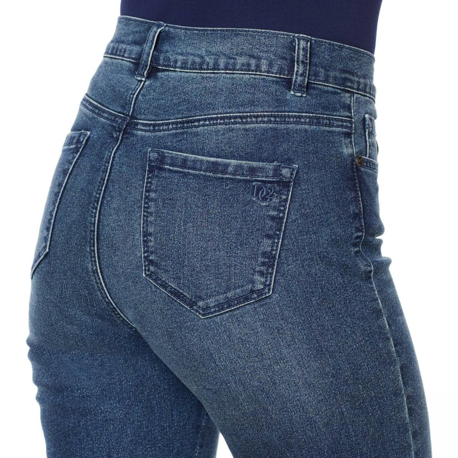 DG2 by Diane Gilman Women's Classic Stretch Embroidered Cropped Jeans