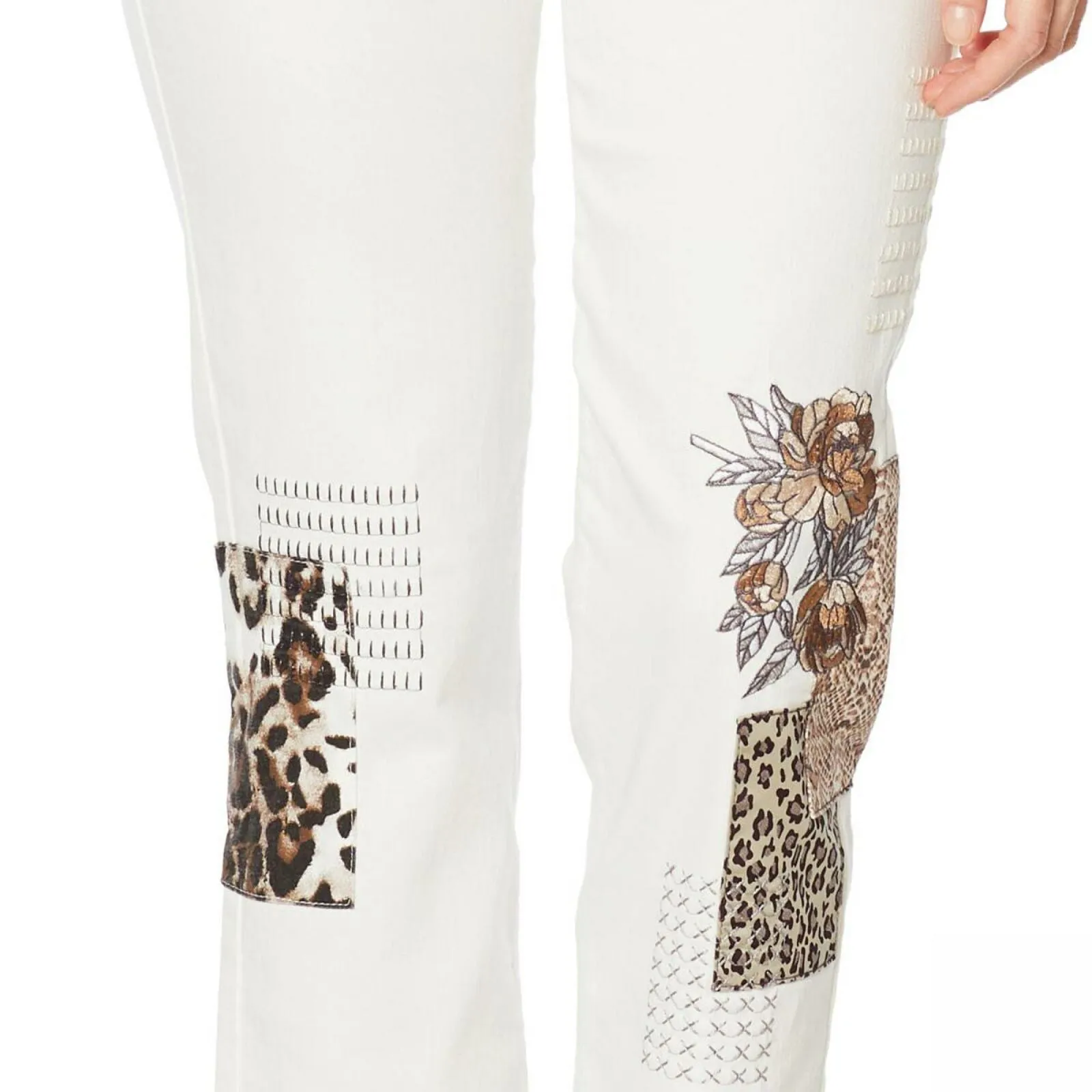 DG2 by Diane Gilman Women's Classic Stretch Embroidered Cropped Jeans