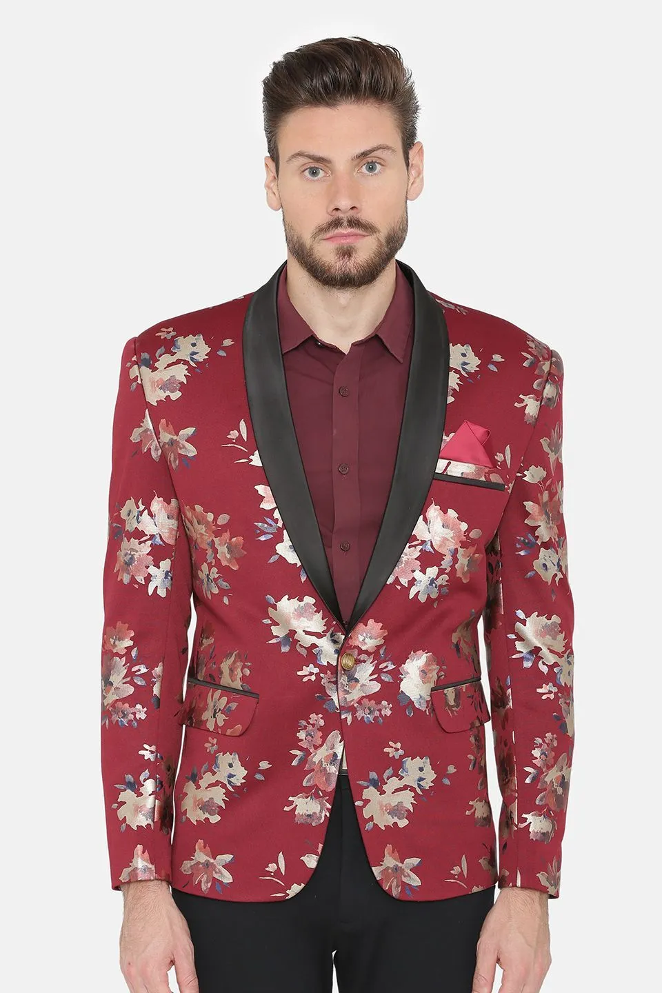 Digital Rayon Print MulticolouRed Tuxedo