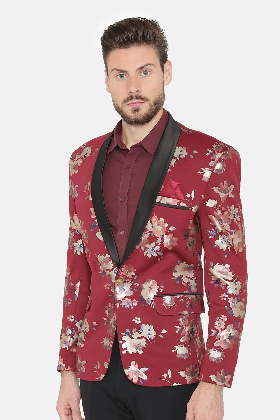 Digital Rayon Print MulticolouRed Tuxedo