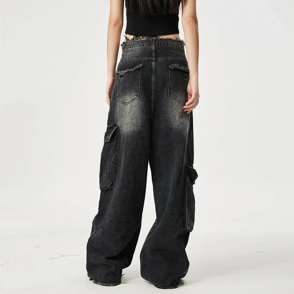 Distressed Multi-Pocket Jeans