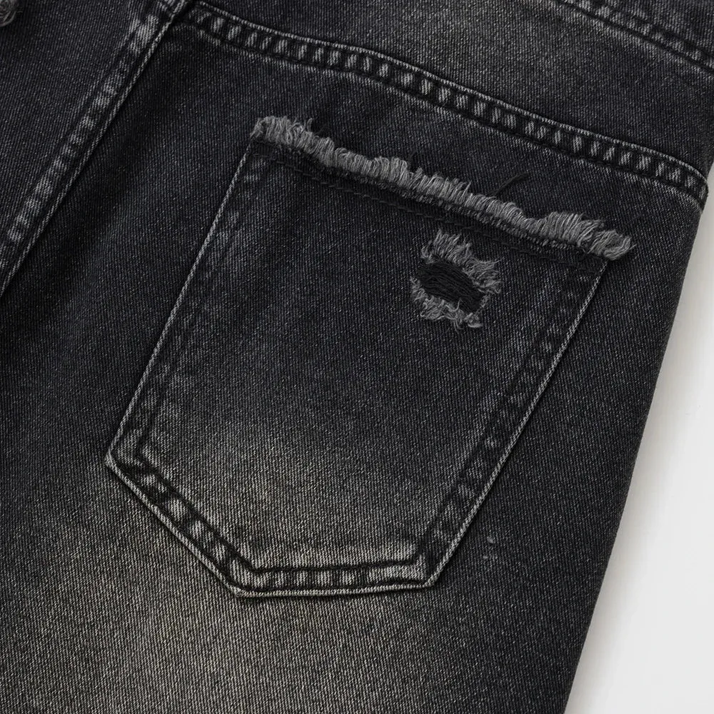 Distressed Multi-Pocket Jeans