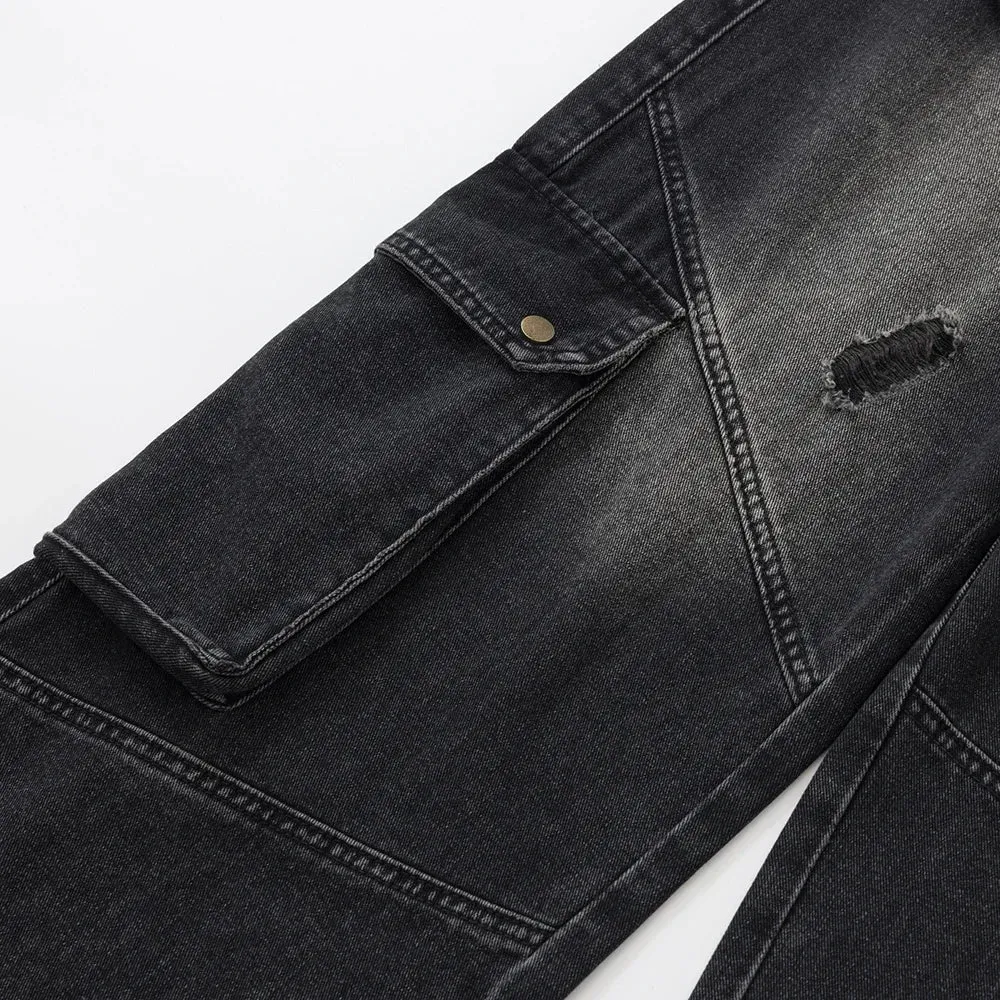 Distressed Multi-Pocket Jeans