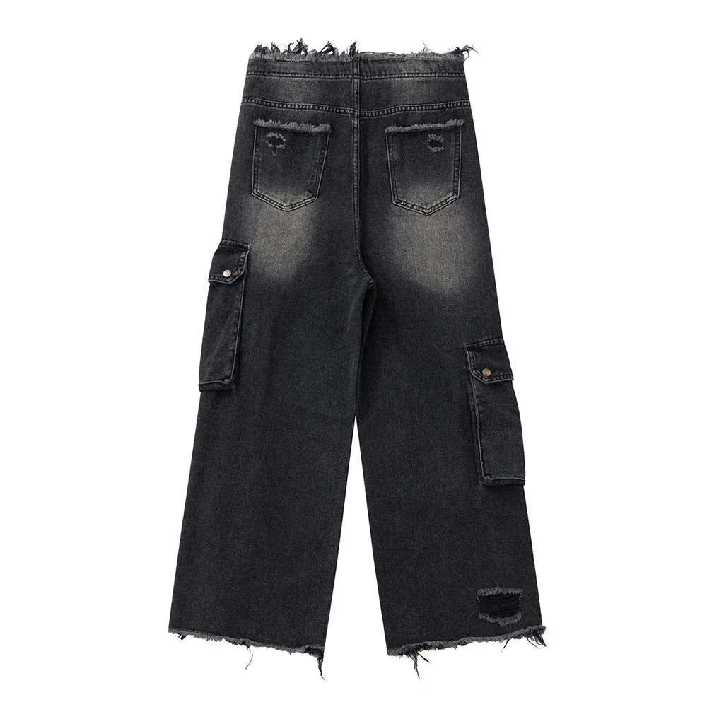 Distressed Multi-Pocket Jeans