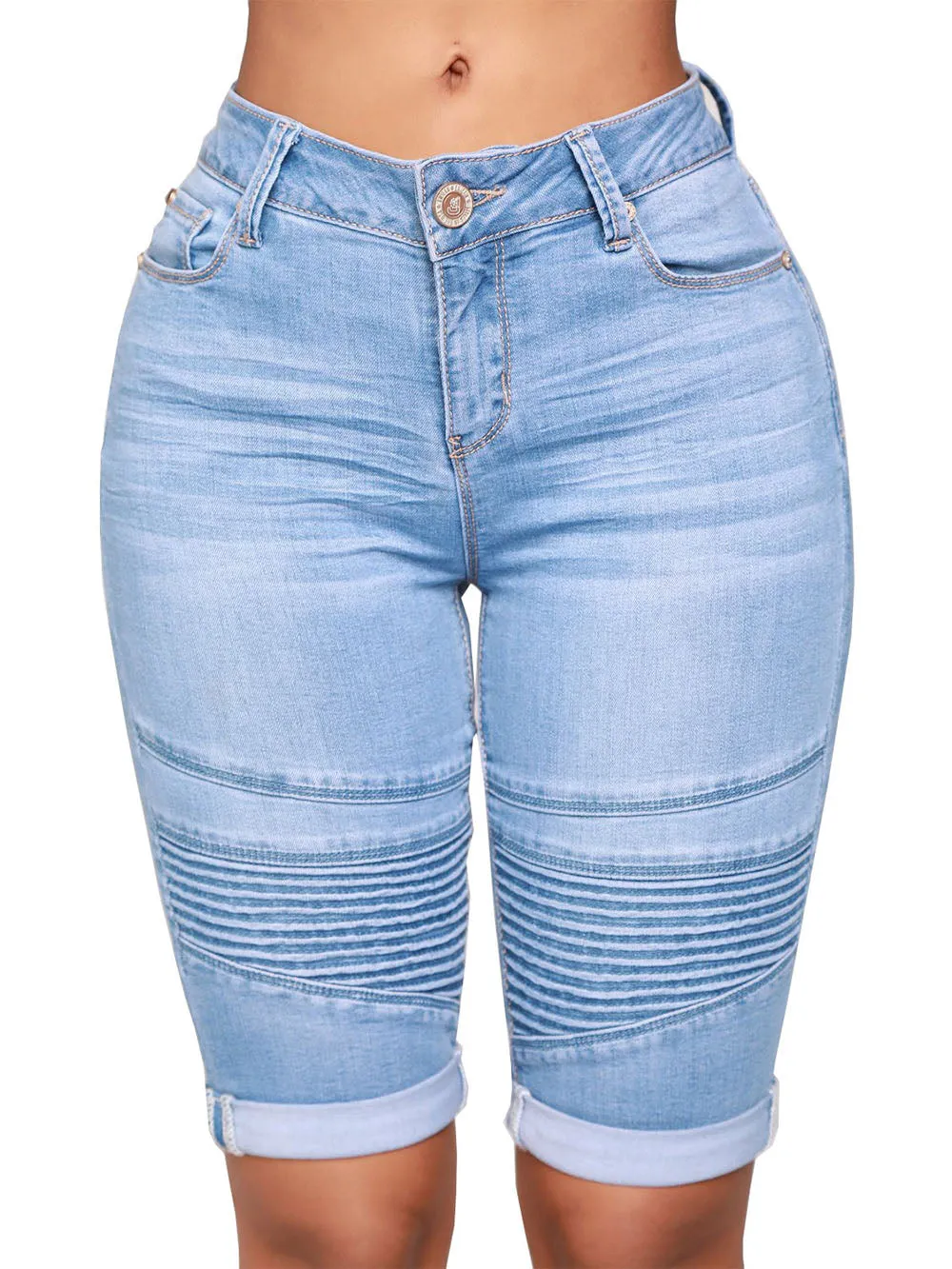Double Rolled Pleated Bermuda Shorts
