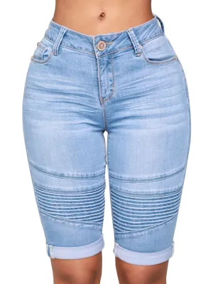 Double Rolled Pleated Bermuda Shorts