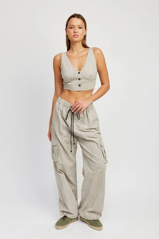 Drawstring Cargo Pants