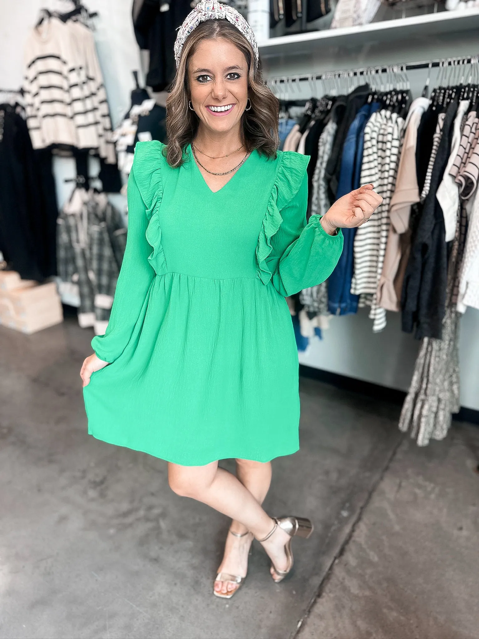 Dream Long Sleeve Baby Doll Dress