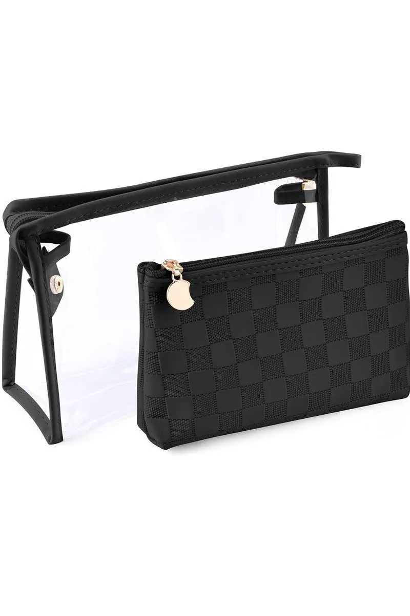 Duo Checkered Cosmetic Makeup Travel Set