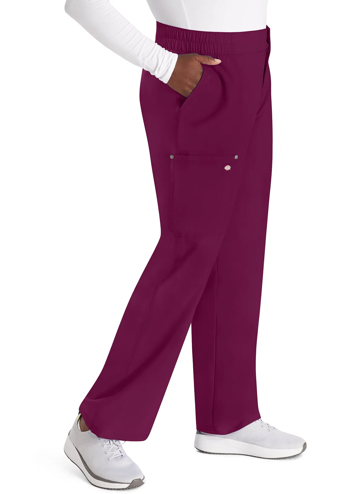EDS NXT DK219 Mid Rise Zip Fly Wide Leg Cargo Pants Wine