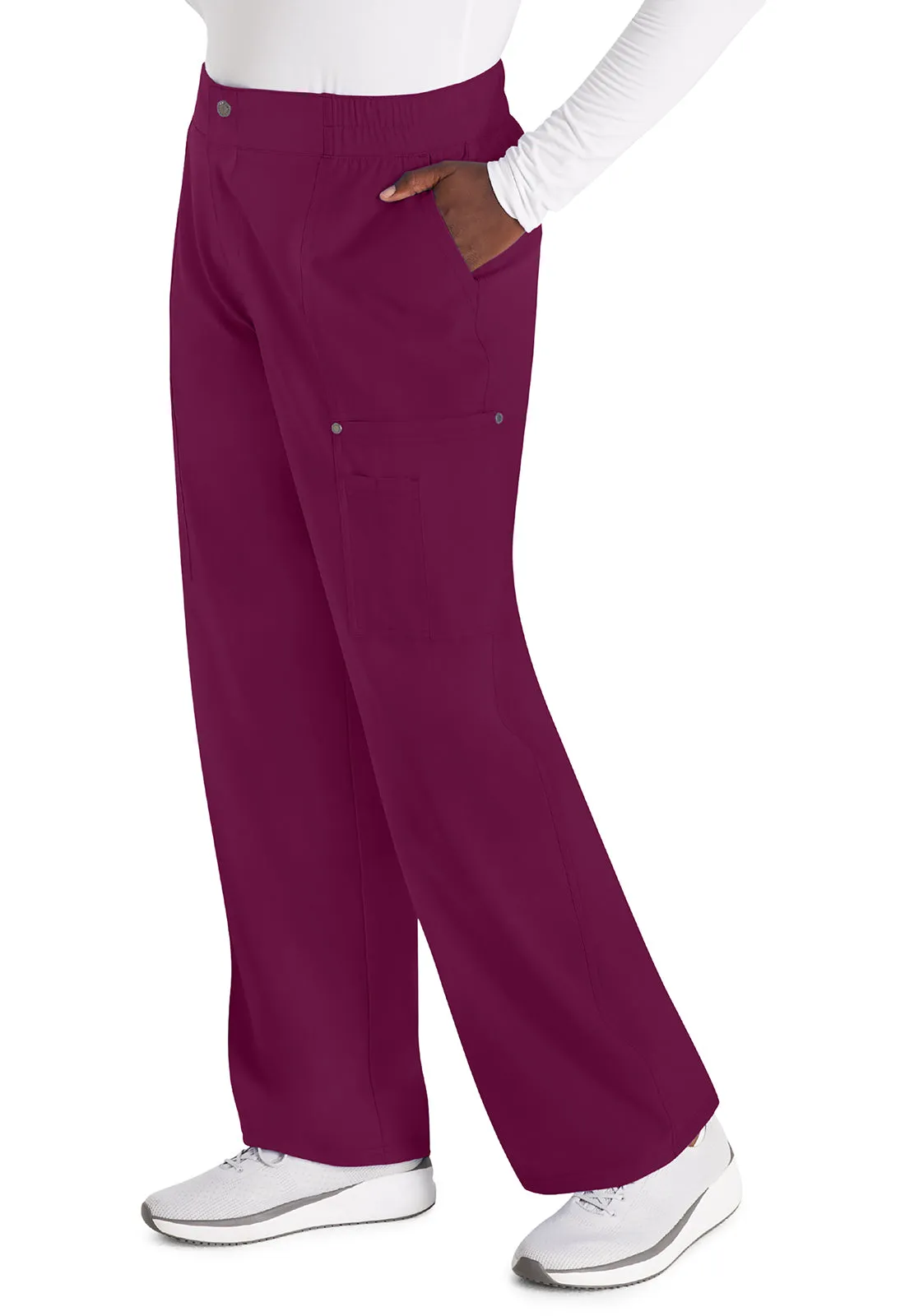 EDS NXT DK219 Mid Rise Zip Fly Wide Leg Cargo Pants Wine