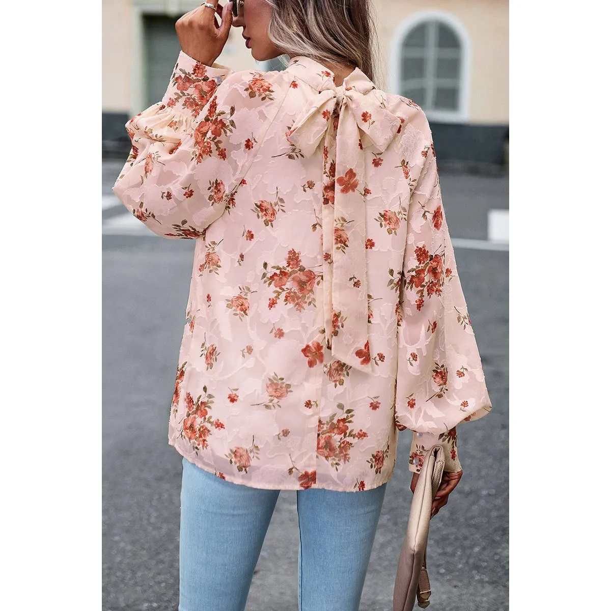 Elegant Floral Bandage Half A Turtleneck Tops
