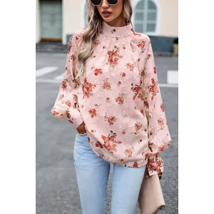 Elegant Floral Bandage Half A Turtleneck Tops