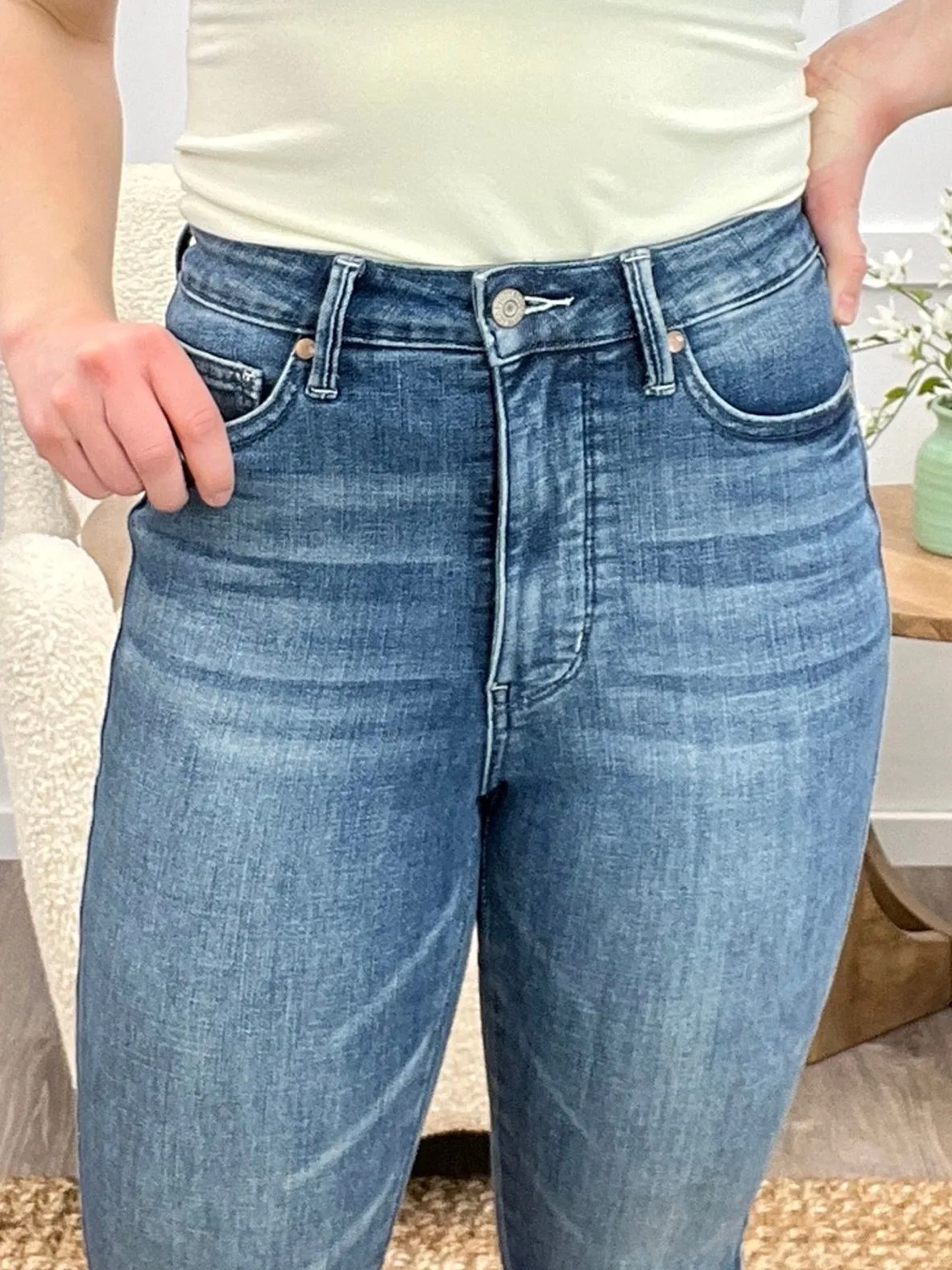 Ella Jane High Waist Tummy Control Capris by Judy Blue