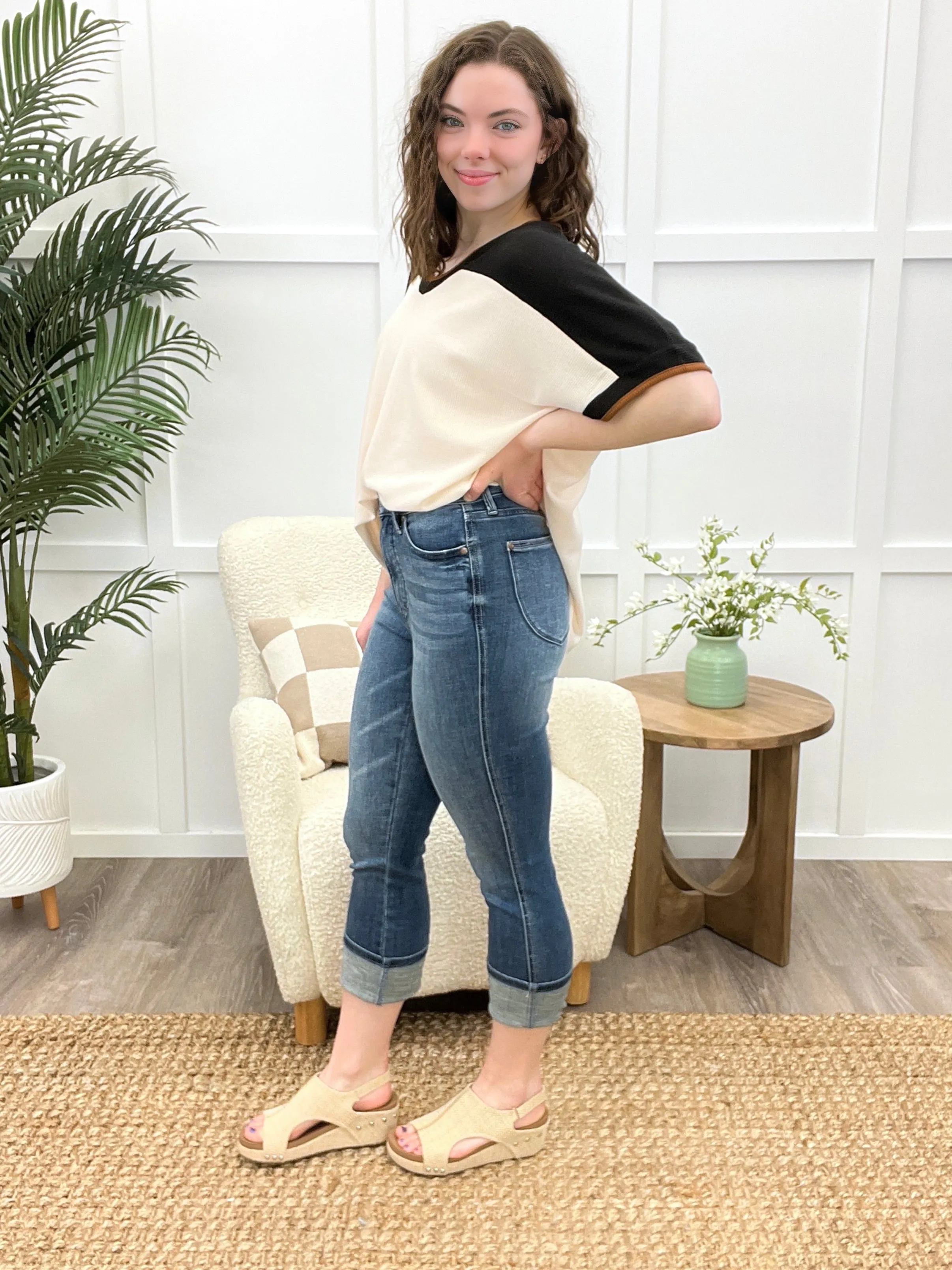Ella Jane High Waist Tummy Control Capris by Judy Blue